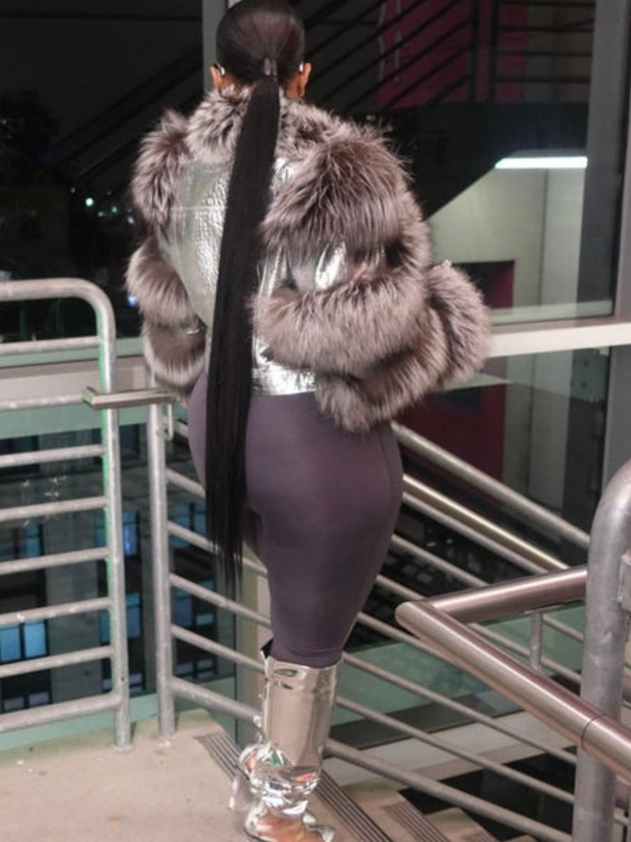 Leather Jacket With Fur Trim