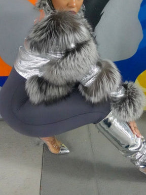 Leather Jacket With Fur Trim