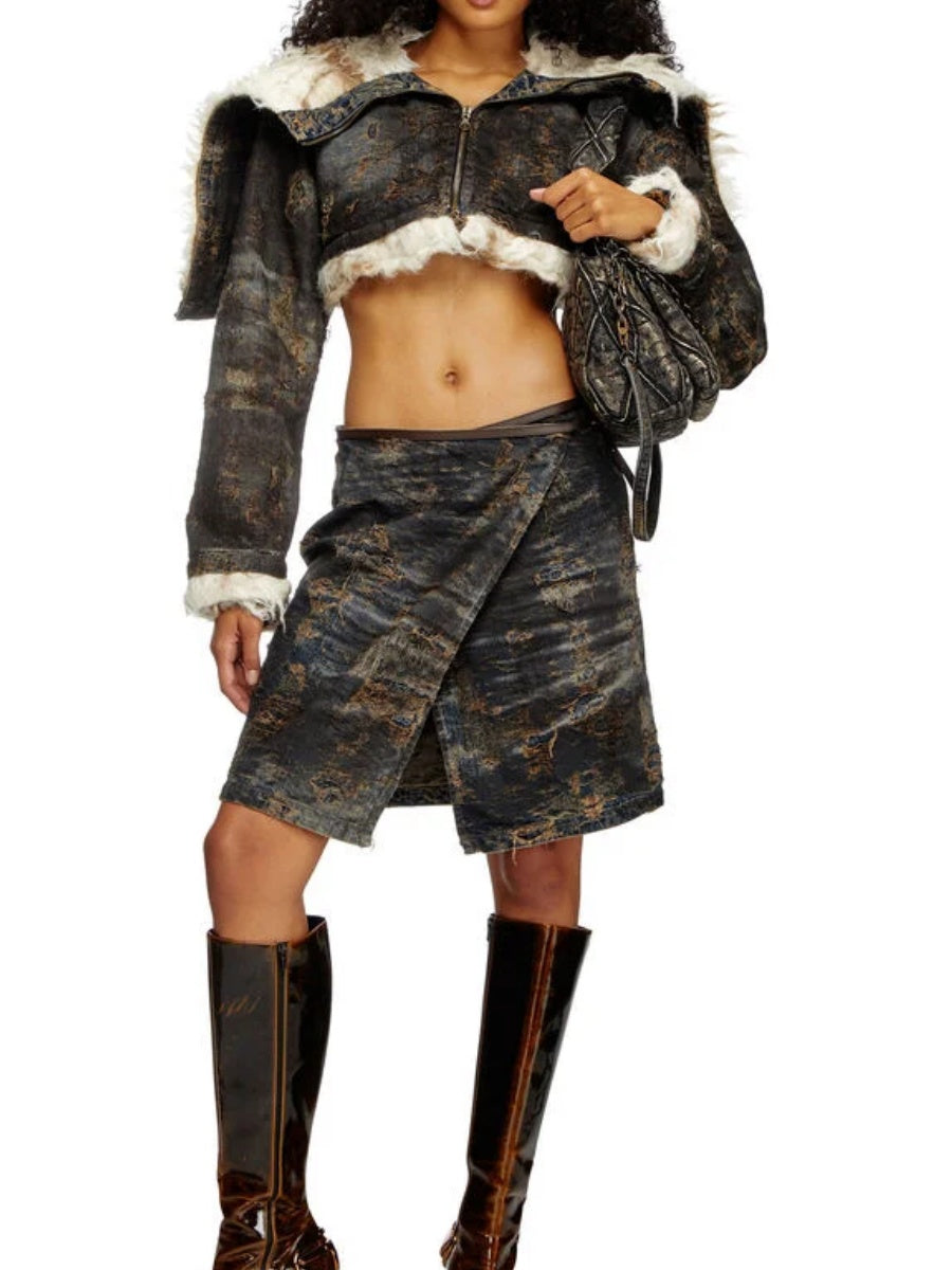 Padded Non-Stretch Denim Jacket