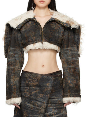 Padded Non-Stretch Denim Jacket