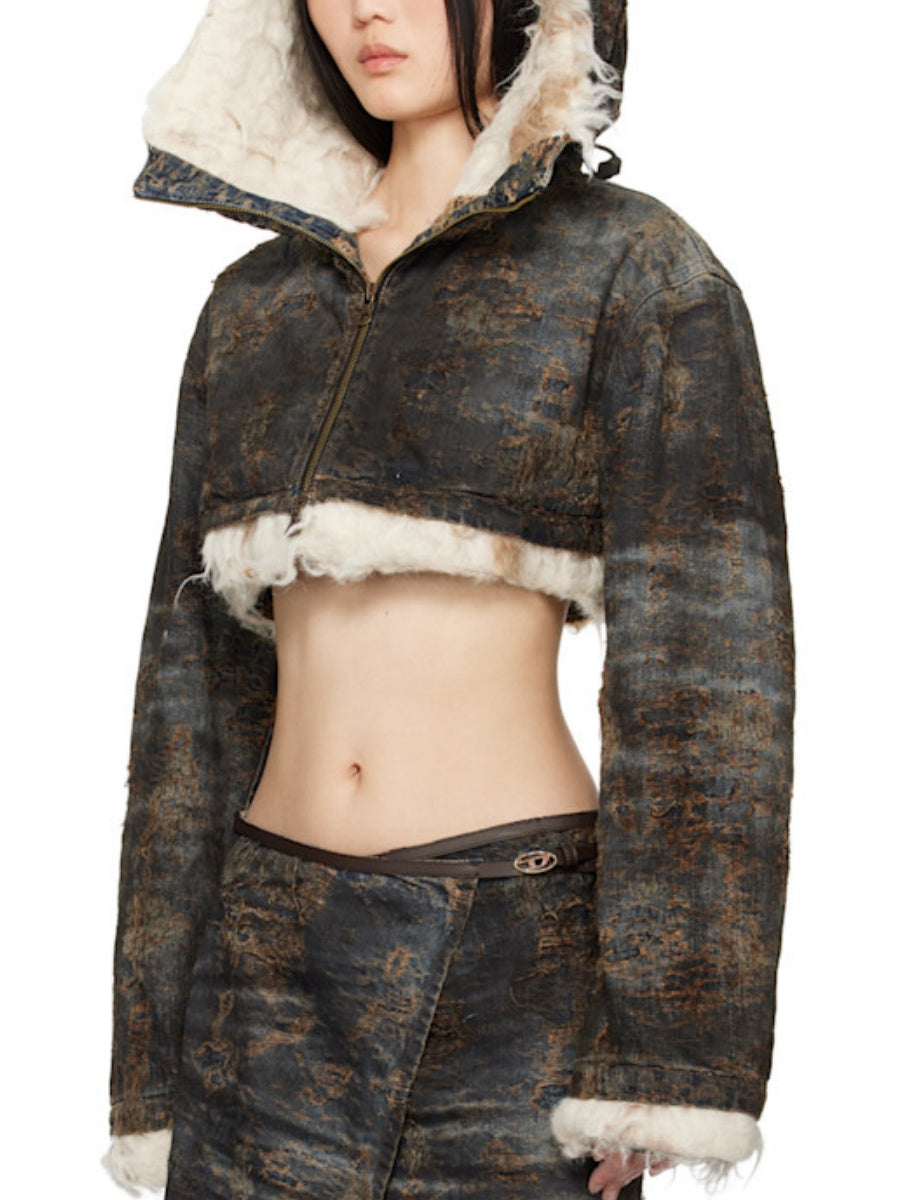 Padded Non-Stretch Denim Jacket