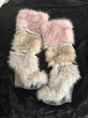 Faux Fur Knee High Boots