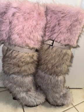Faux Fur Knee High Boots