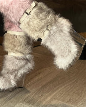 Faux Fur Knee High Boots