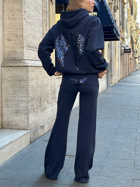 Wings sequin hoodie Set