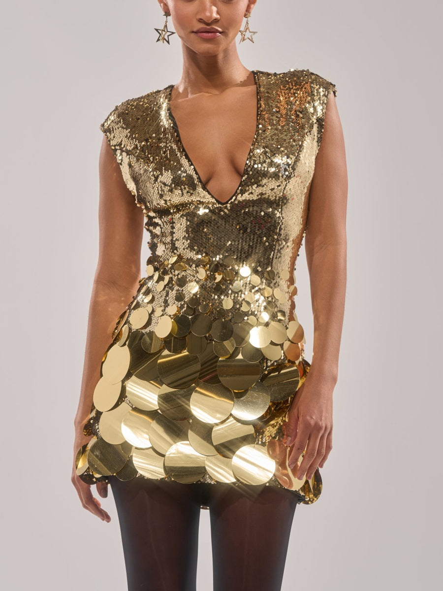 DANCE THE NIGHT AWAY SEQUIN MINI DRESS