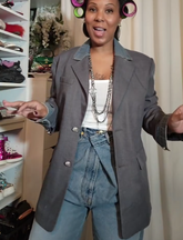 Gray And Denim Blazer