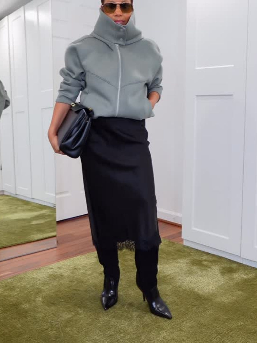 Fleece Oversized Jacket with Hood