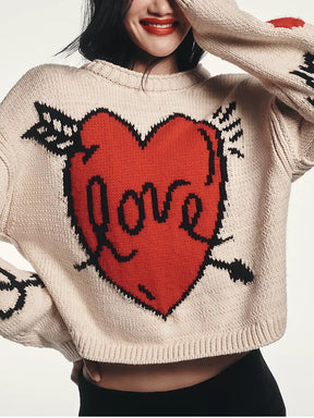 Lovestruck Long-Sleeve Crew-Neck Sweater