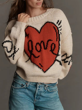 Lovestruck Long-Sleeve Crew-Neck Sweater