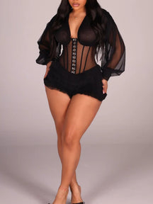 Corset Tulle Mini Dress