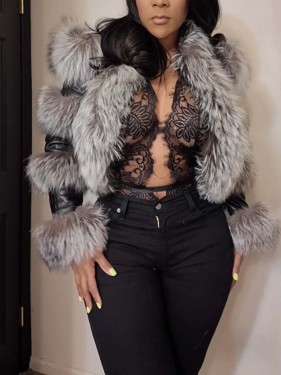 LEATHER X FAUX FUR JACKET