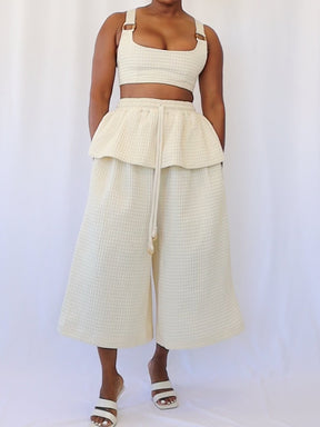 Peplum Waist Two Pieces Set