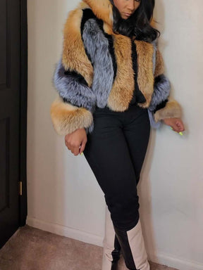 Patchwork Faux Fur Jacket