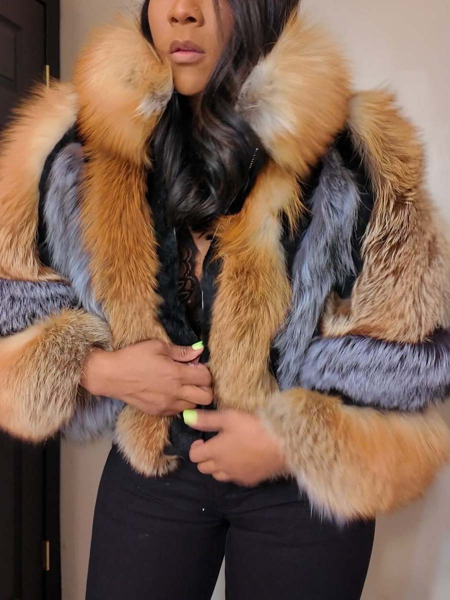 Patchwork Faux Fur Jacket