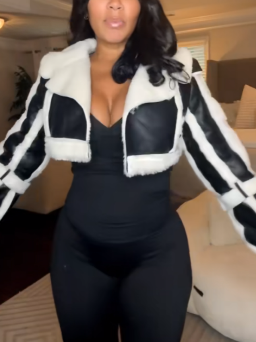 Stitched Plush Leather Jacket