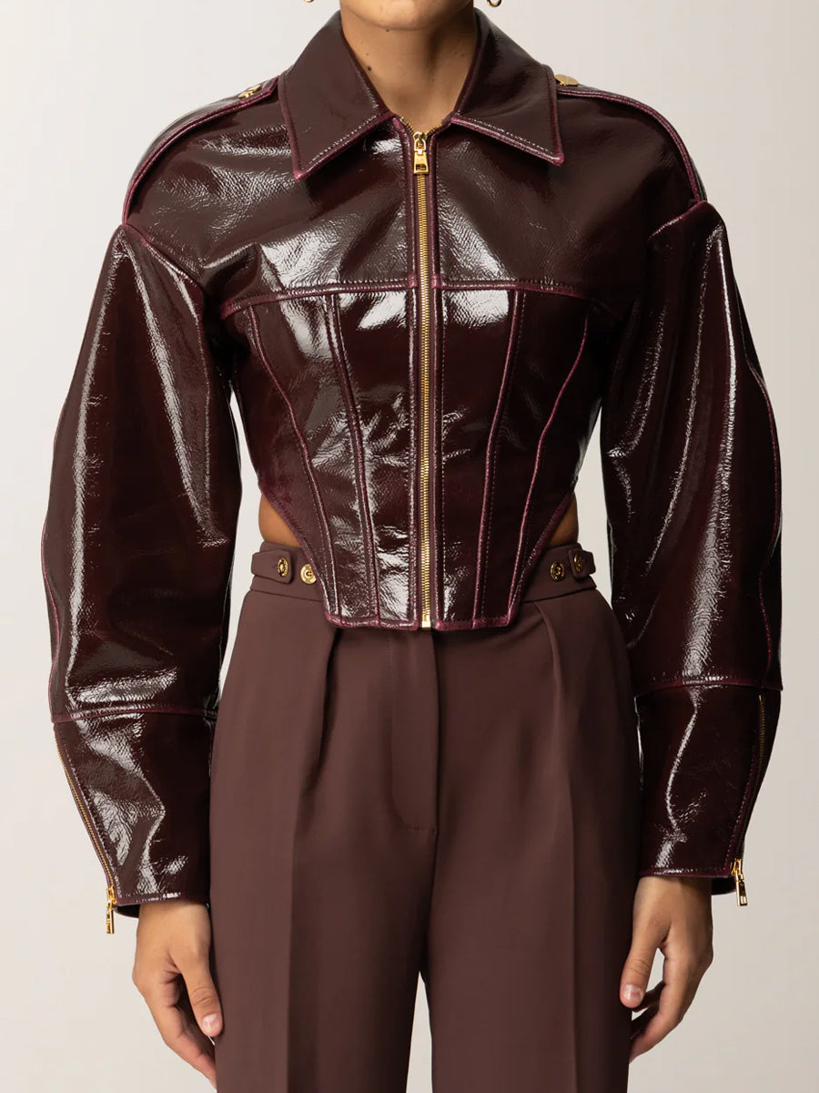 Leather Bustier Bodice Tight Fit Jacket