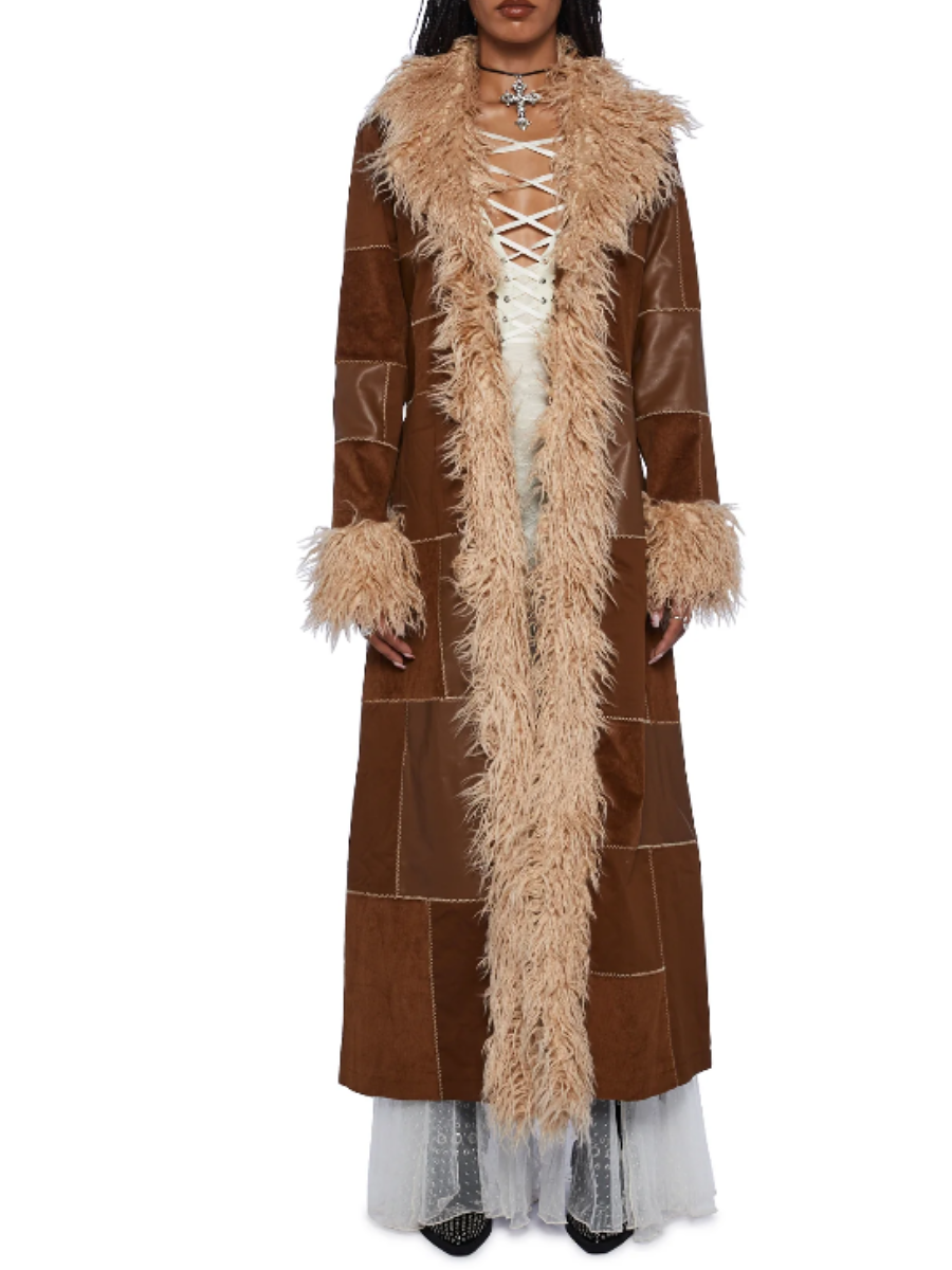 Patchwork Fur Peel Coat