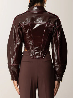 Leather Bustier Bodice Tight Fit Jacket