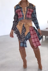 Fab Plaid Jacket&Skirt Set