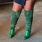 Women's Fashion Suede Patchwork Wide Boots