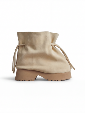 Suede Adjustable Elastic Cord Boots