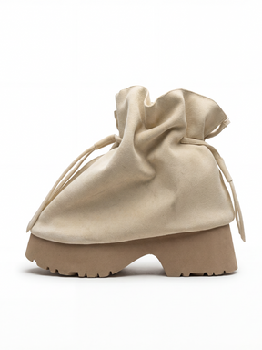 Suede Adjustable Elastic Cord Boots