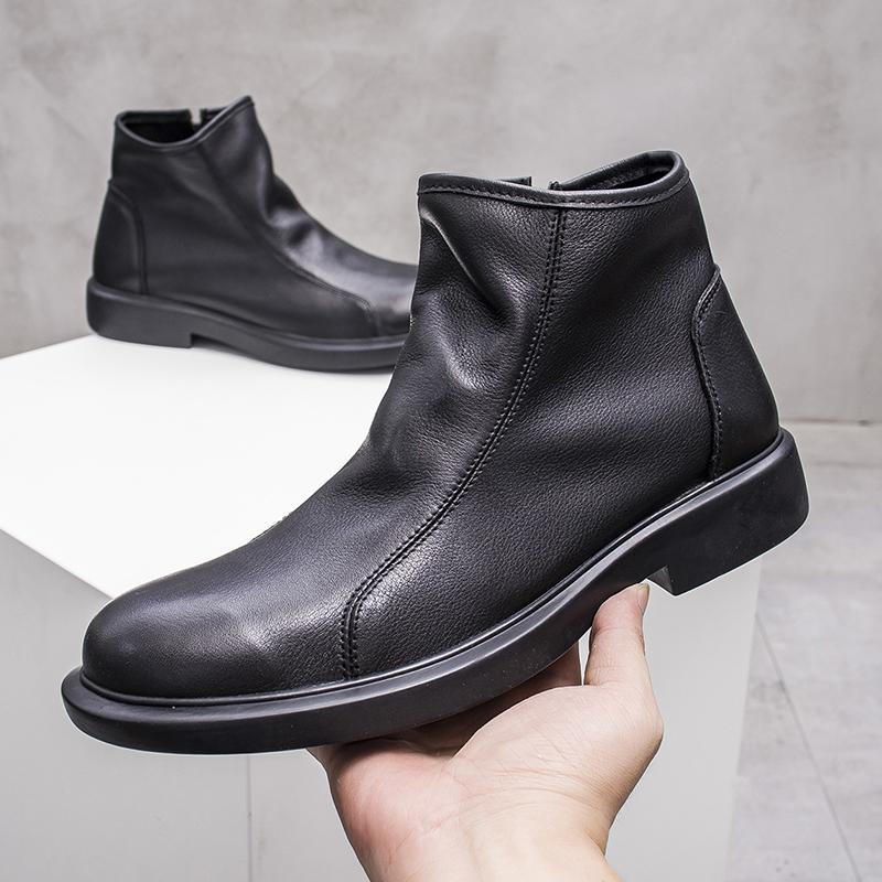 Men's High Top Soft Leather Chelsea Boots