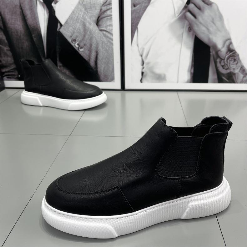 Men's Velvet Slip-On Martin Ankle Boots