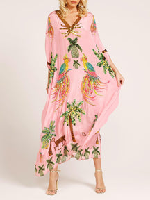SATIN CAPE MAXI DRESS