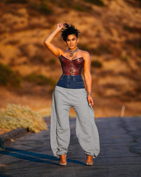 Denim Knitted Pants