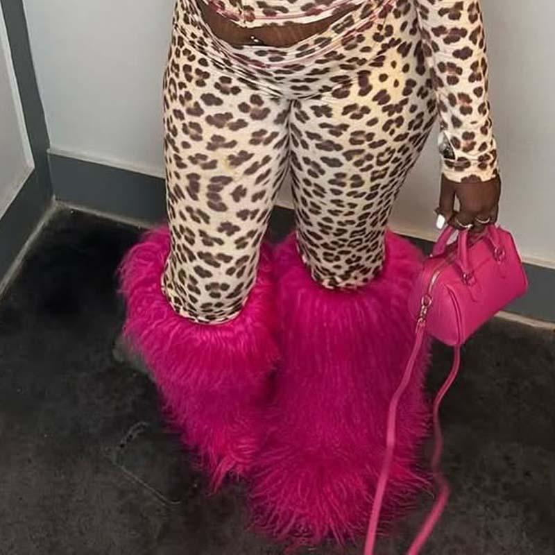 Pink Fluffier Faux Fur Boots