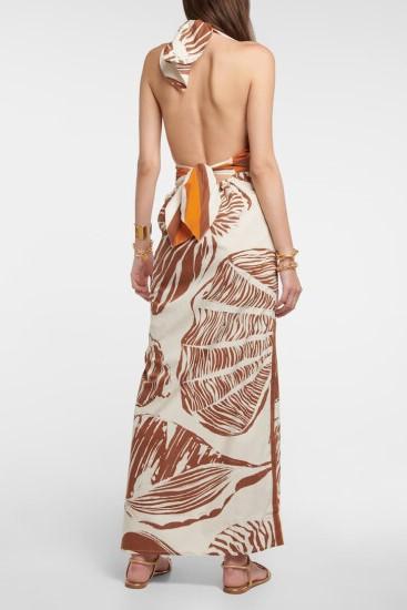 HALTER NECK WAIST CASUAL MAXI DRESS