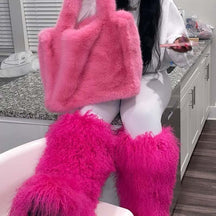 Pink Fluffier Faux Fur Boots