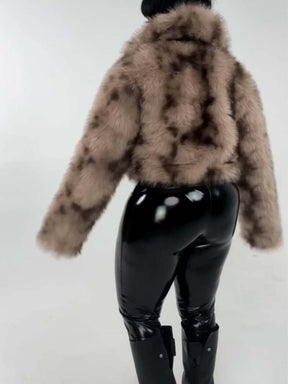 Brown Cropped Faux Fur