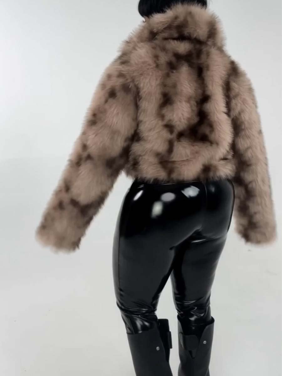 Brown Cropped Faux Fur