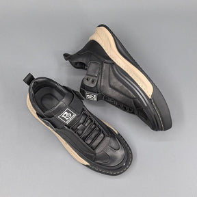 Men's genuine leather thick-soled non-slip sports casual shoes