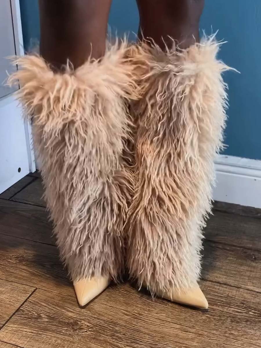 Faux Fur High Boots