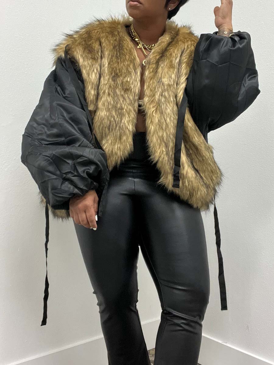 Reversible Faux Fur & Nylon Jacket