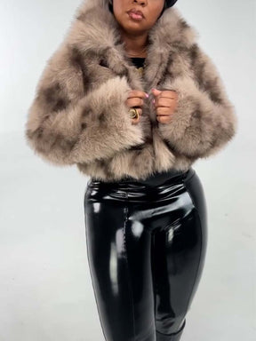 Brown Cropped Faux Fur