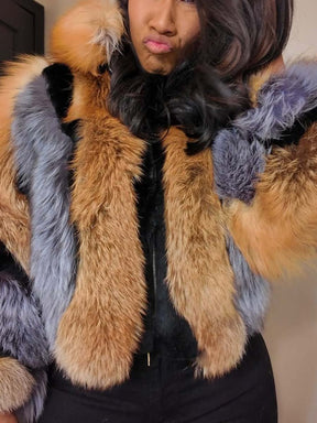 Patchwork Faux Fur Jacket