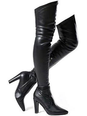 Chunky Heel Over The Knee Boots