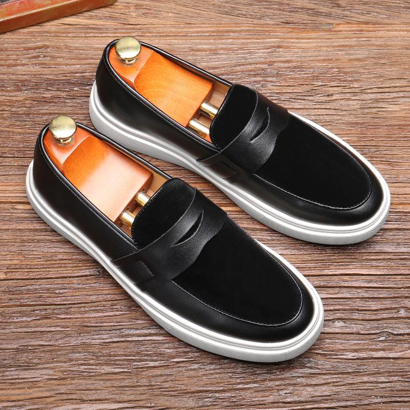 Men's thick-soled slip-on British style casual loafers