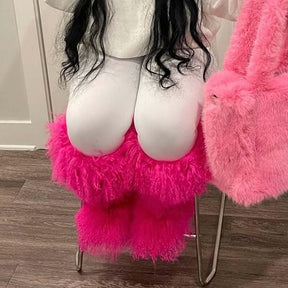 Pink Fluffier Faux Fur Boots