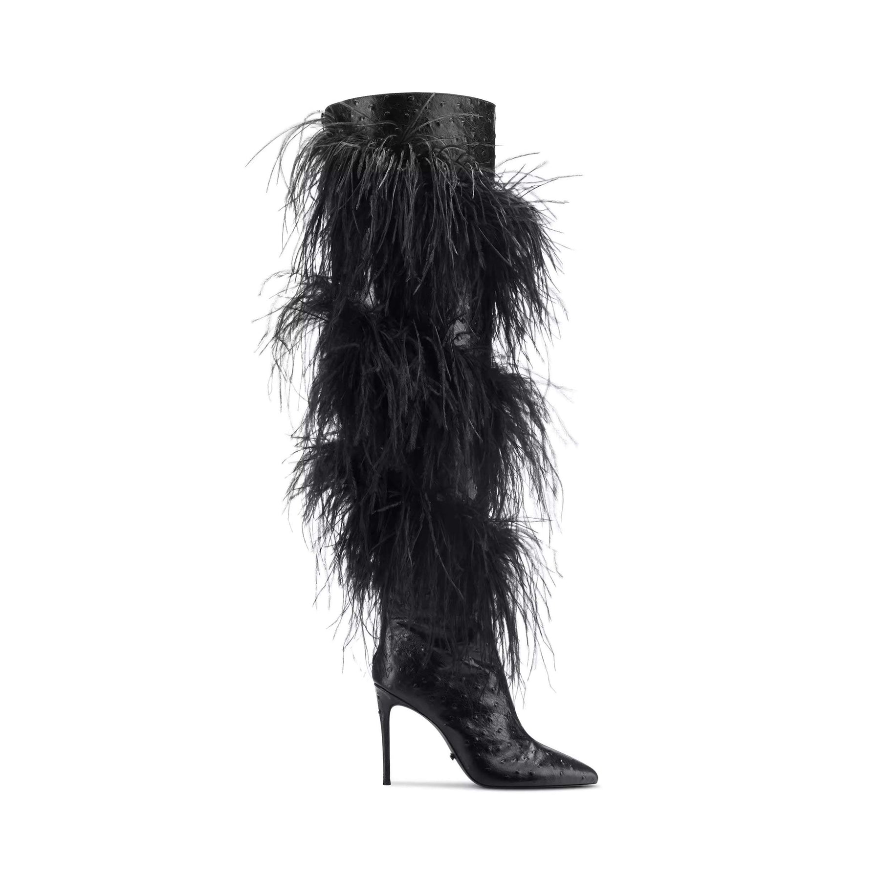 Faux Fox Fur Over The Knee Boots