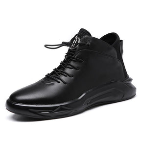 Men's Genuine Leather Mid-Cut Velvet Casual Shoes