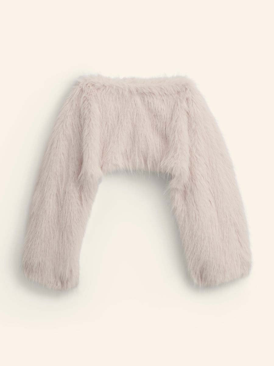 FAUX FUR SWEATSHIRT