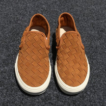 Woven Vintage Brown Low-Top Slip-On Slip-On Shoes