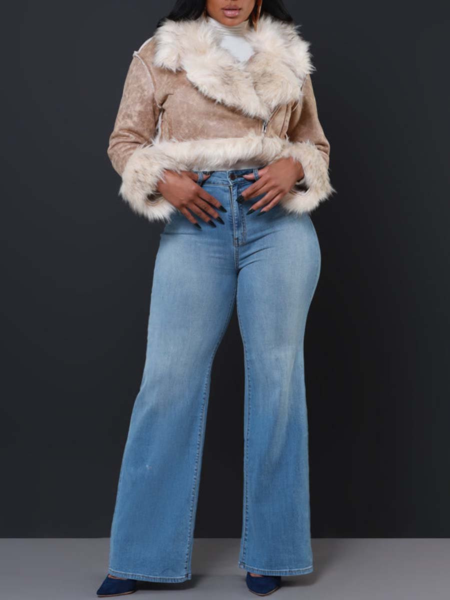 Double Shot Faux Fur Cropped Jacket