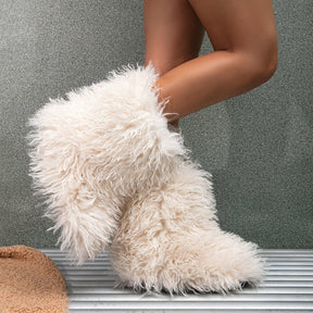 Faux Fur Mid Calf Boots